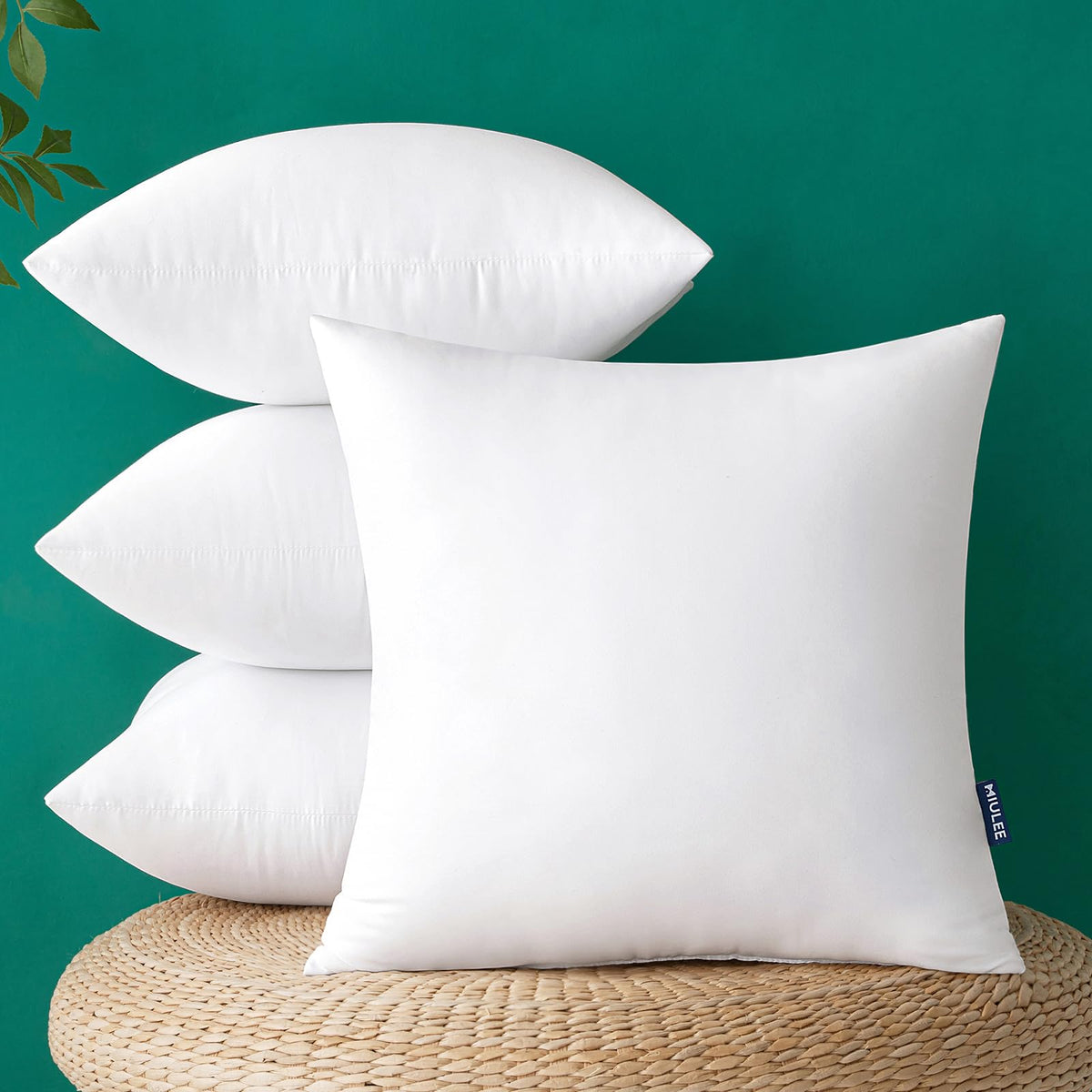 22x22 Inch Outdoor Pillow Inserts, Pack of 4 Waterproof Pillows