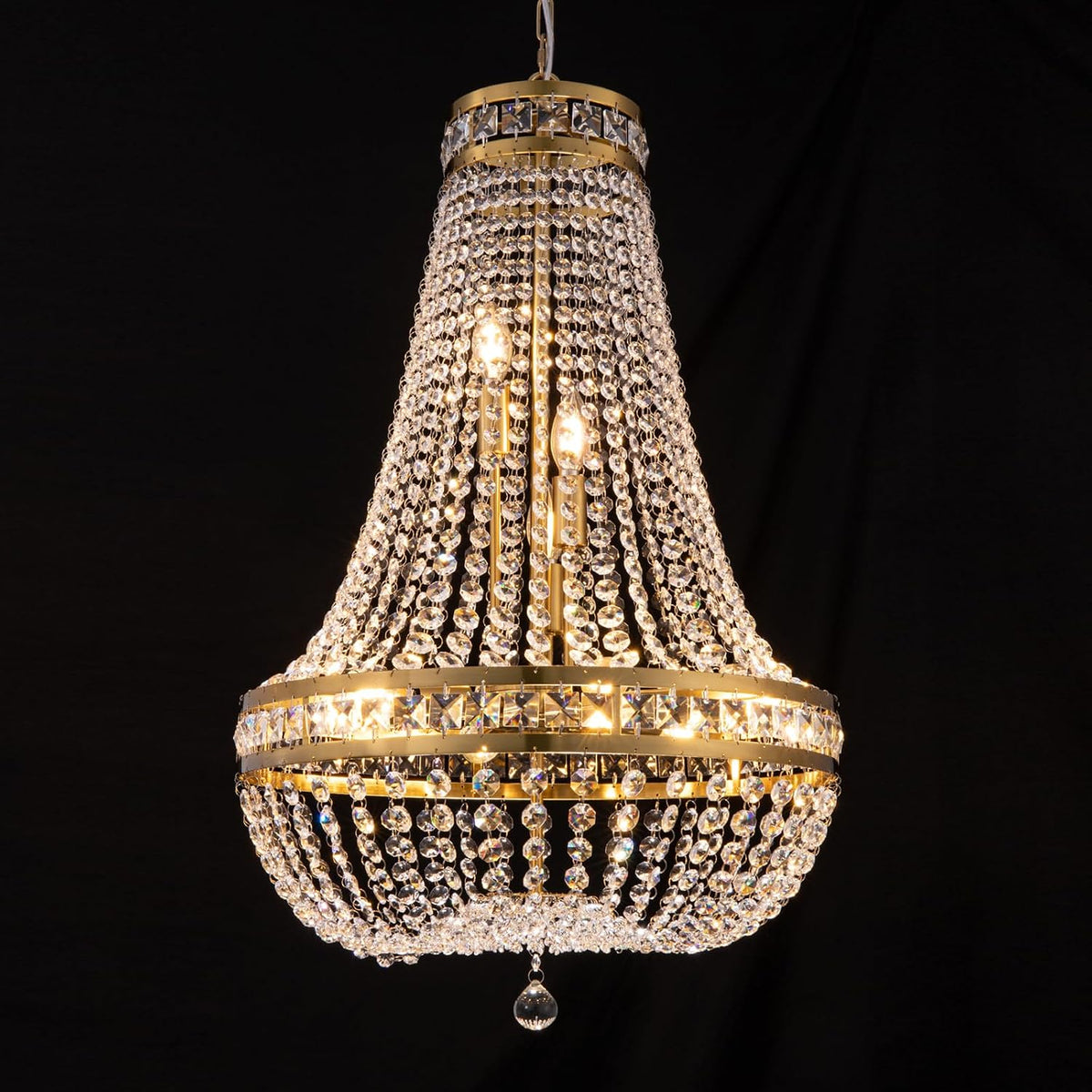 8-Light French Empire Crystal Chandelier, Timeless Fixture for Dining and Living