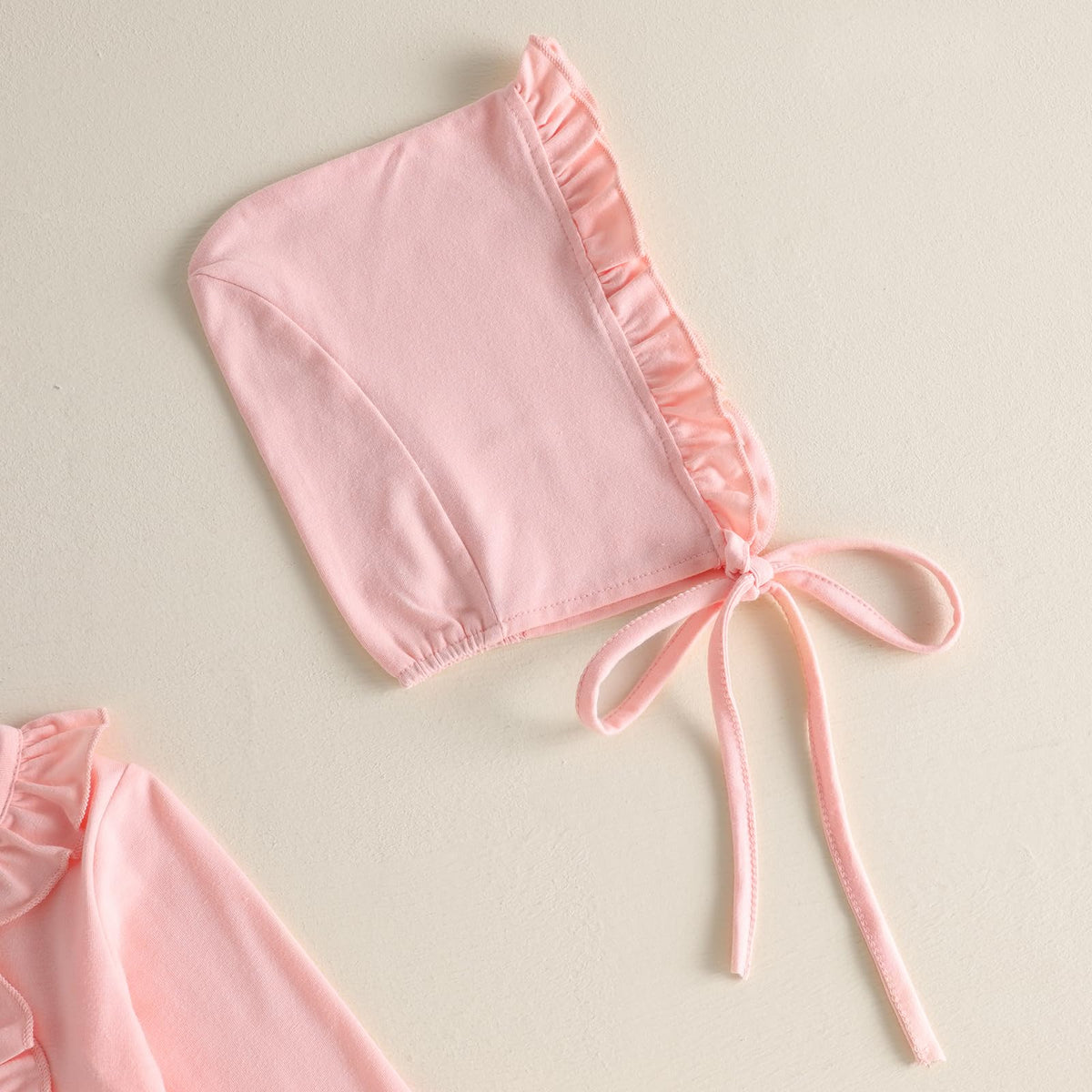Newborn Girl Clothes Coming Home Outfit Jumpsuit (ruffle romper Hat Pink, Newborn)