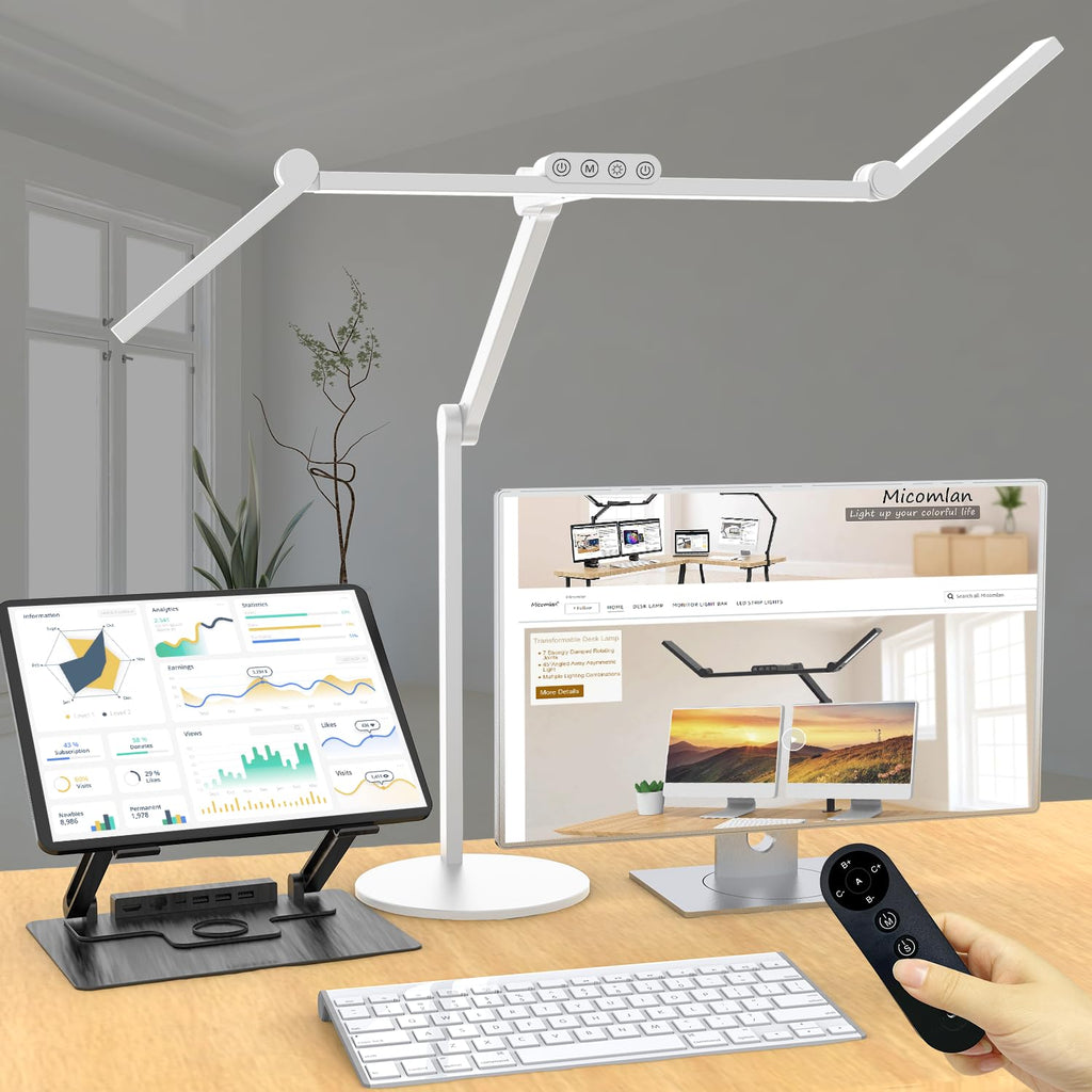 Architect Desk Lamp, 24W Adjustable Led Desk Light with Remote, 1500LM Bright Dimmable Computer Table Light