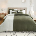 Deco 100% Linen Duvet Cover Set-Twin Size, 2Pcs Washed French Flax Comforter Cover Set with Pillow Sham Breathable