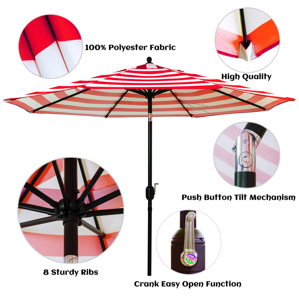 9FT Patio Umbrella Outdoor Table Umbrella with Tilt Crank