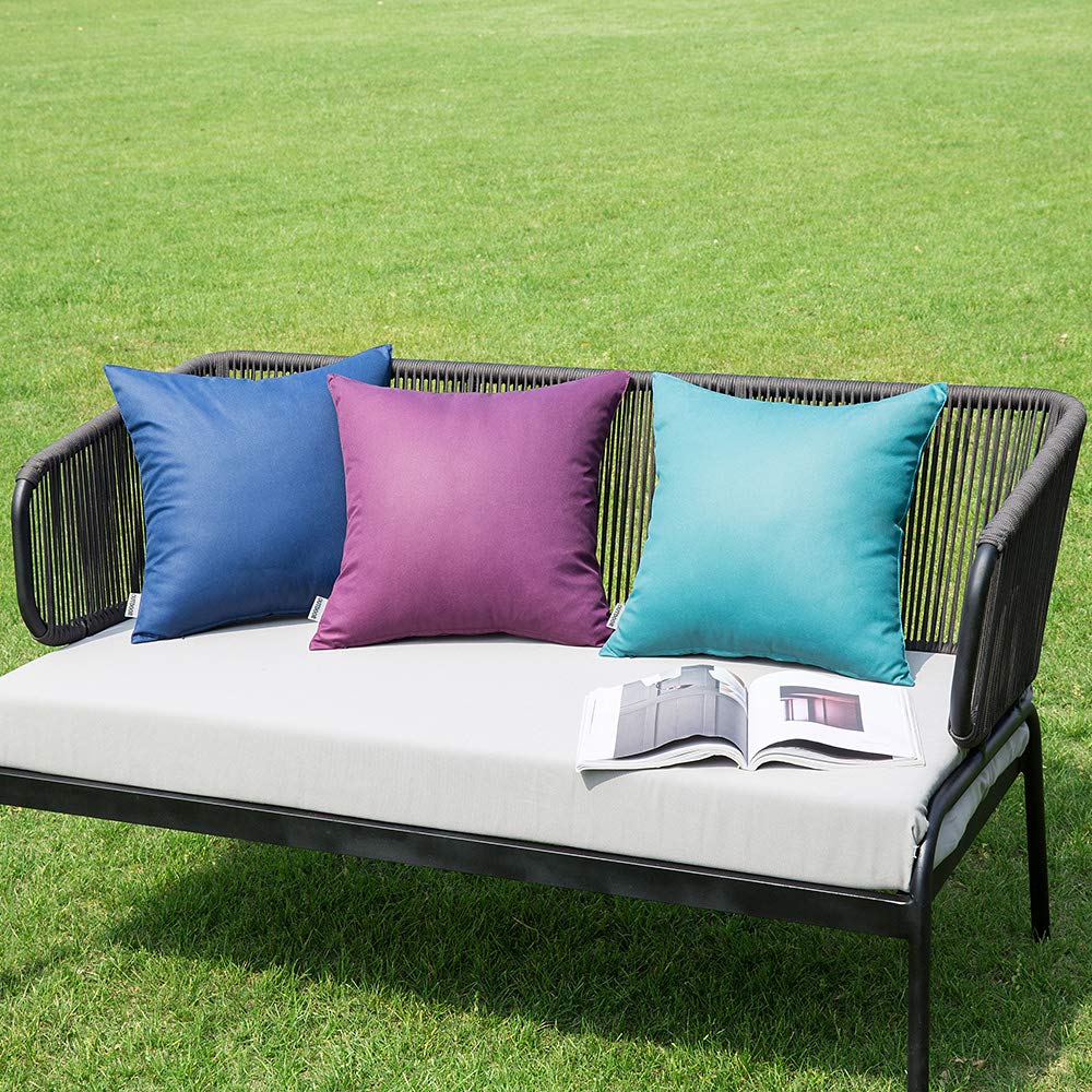 Decorative Outdoor Waterproof Pillow Covers 16x16 Navy Blue