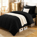 Full Comforter Sets, 7-Piece Bed in a Bag, Black