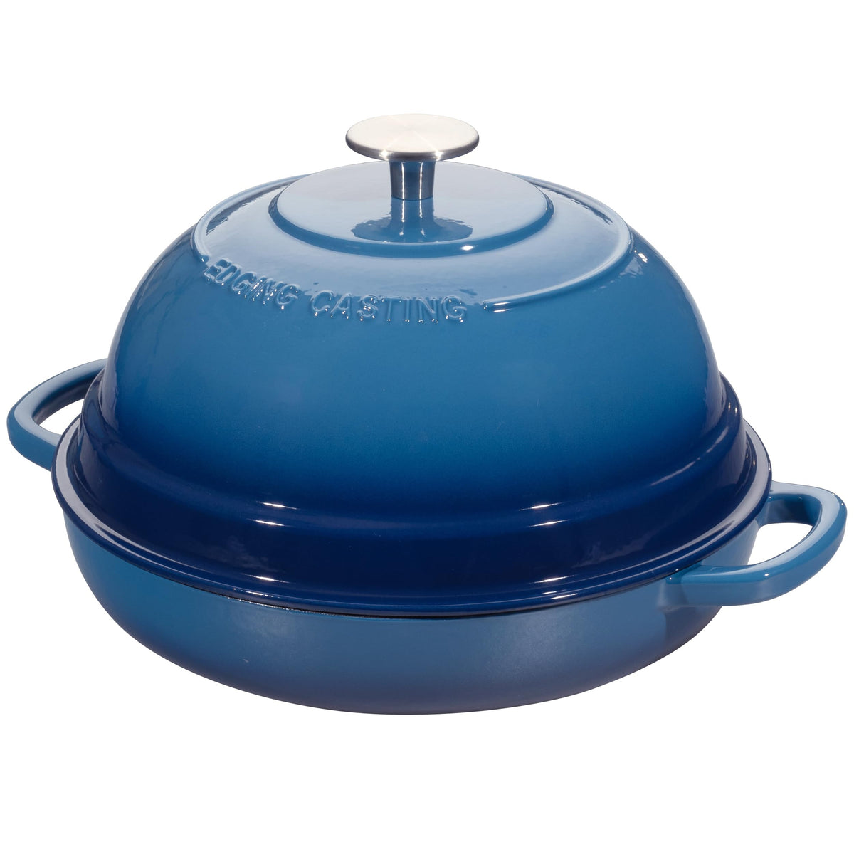 Enameled Cast Iron Dutch Oven Pot with Lid, Round Bread Oven made Sourdough Bread Baking, 6 Quart, Lake Blue