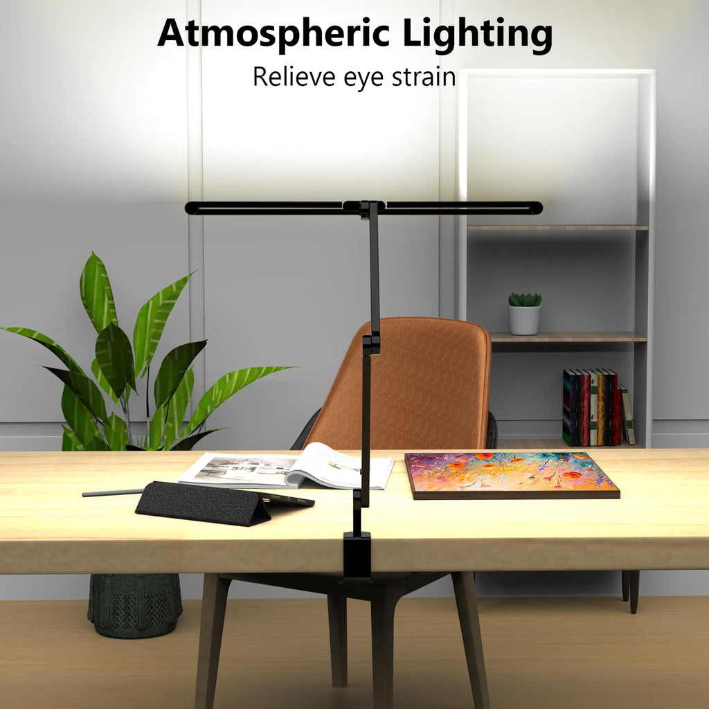 3000 Lumen Ultra Bright Architect Desk Lamp with Clamp, 36W Tall Overhead Led Desk Light, 47Inch Long Dimmable