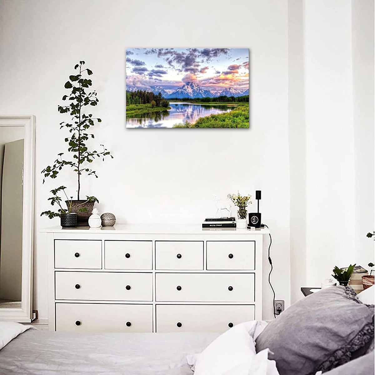 Grand Teton Wall Art Decor National Park Poster Landscape Canvas Painting Artwork Framed Home Decor Kitchen Living