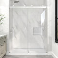 Frameless Shower Door, 55-60" W x 76" H Double Sliding Glass Shower Door