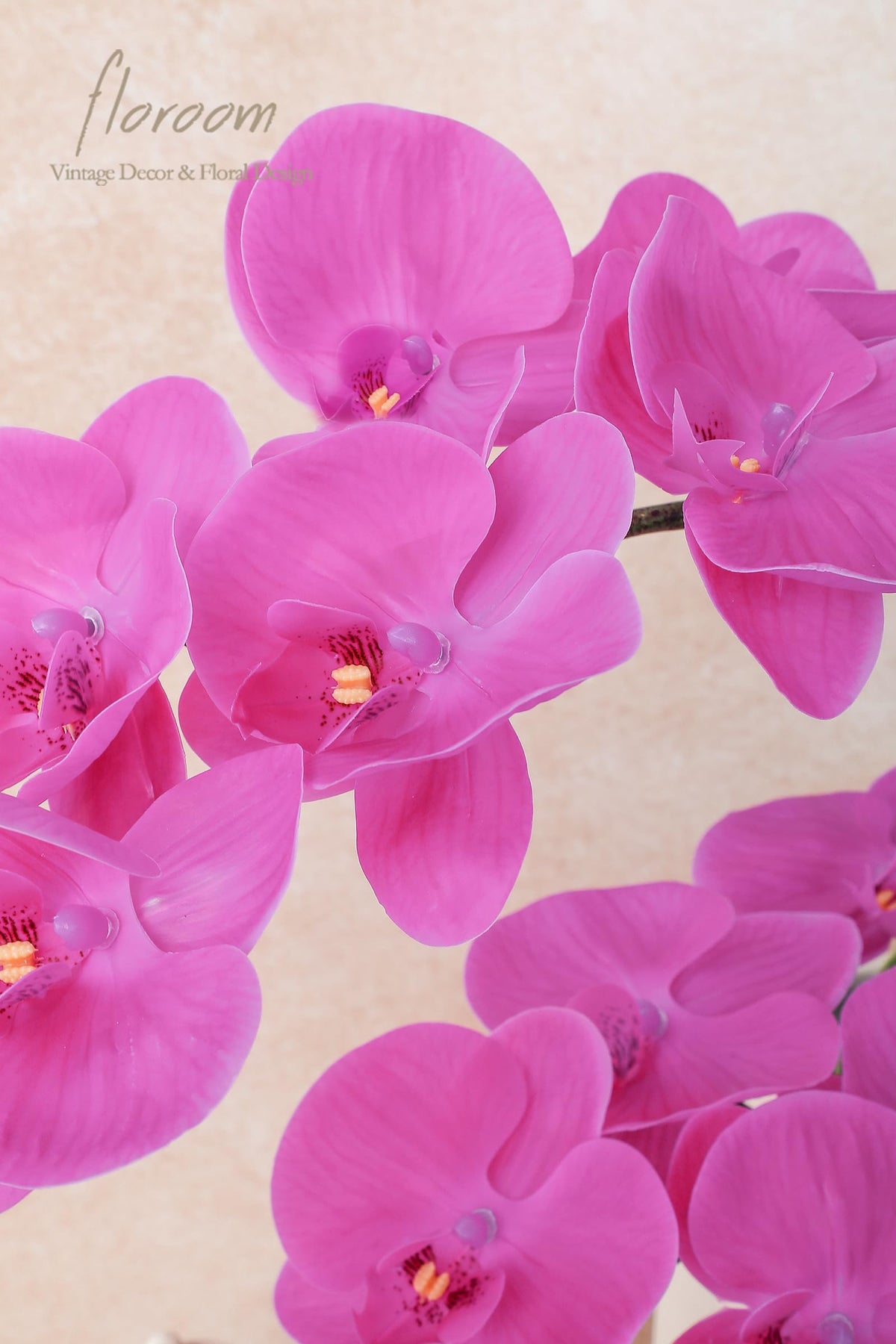 2pcs Faux Phalaenopsis Orchid Fake Artificial Flower with Stems, Real Touch Large Blooms 40 Inch for DIY Bouquets