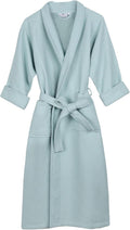 Waffle Weave Cotton Unisex Bathrobe with Belt, Soft and Absorbent Robe for Men and Women Bath Essentials Robes