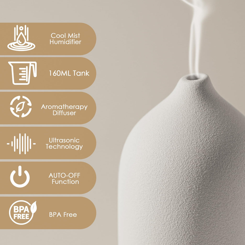 Ceramic Essential Oil Diffuser Aromatherapy Diffuser Bedroom Room Cool Mist Humidifier Stone Air Diffusers
