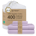 400 Thread Count Egyptian Cotton Full Sheet Set, Sateen, Lilac