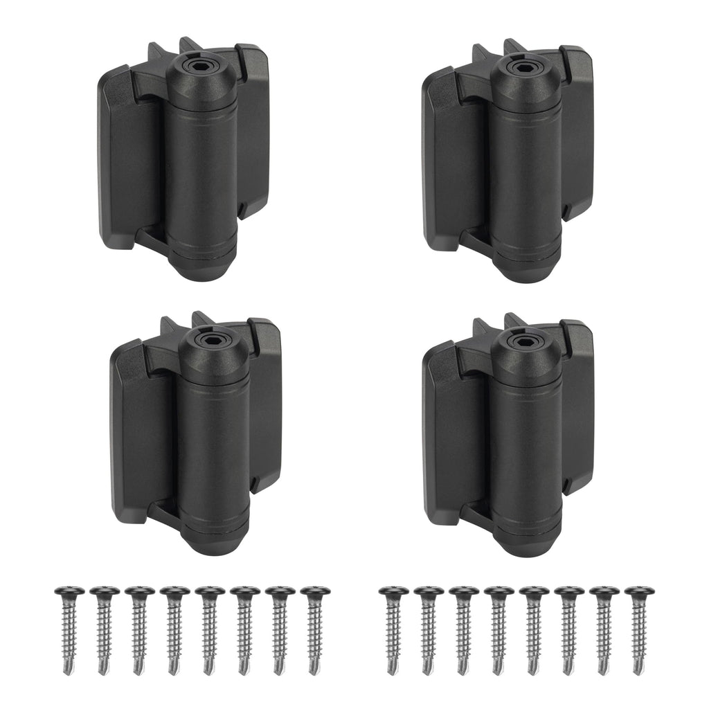 Heavy Duty Self Closing Gate Hinges with Safety Cap, Pool Gate Hinges with Alignment Legs No Rust and Adjustable Fence