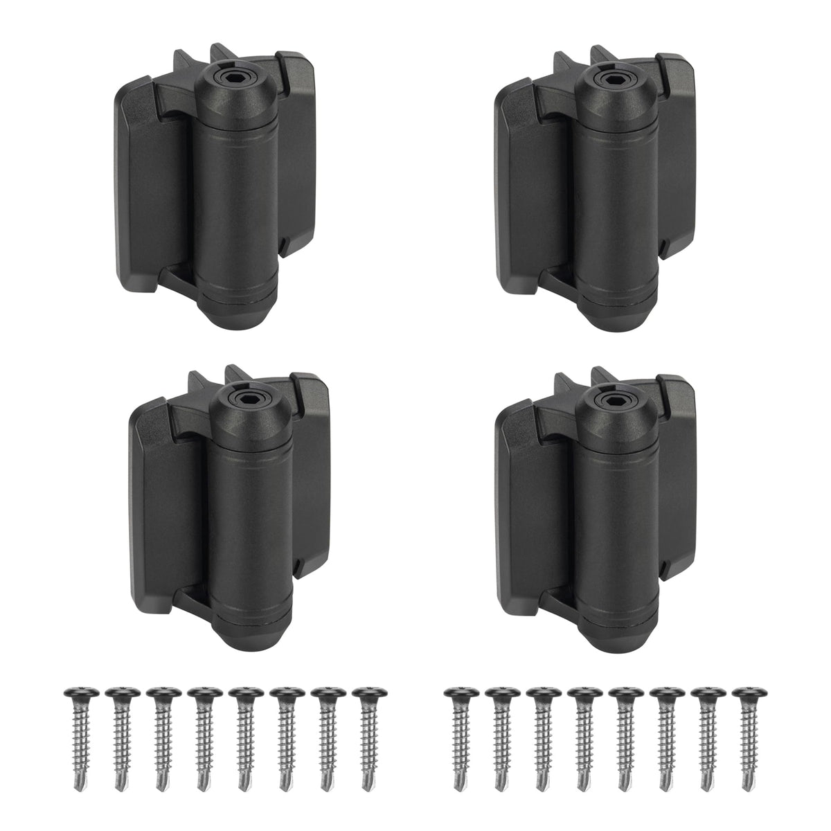Heavy Duty Self Closing Gate Hinges with Safety Cap, Pool Gate Hinges with Alignment Legs No Rust and Adjustable Fence
