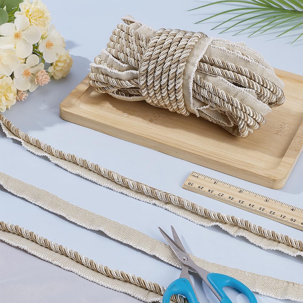 Twisted Lip Cord Trim, Twisted Cord Trim Ribbon 16mm, Polyester Twisted Trim Cord Rope Embellishment - 13.7 Yards