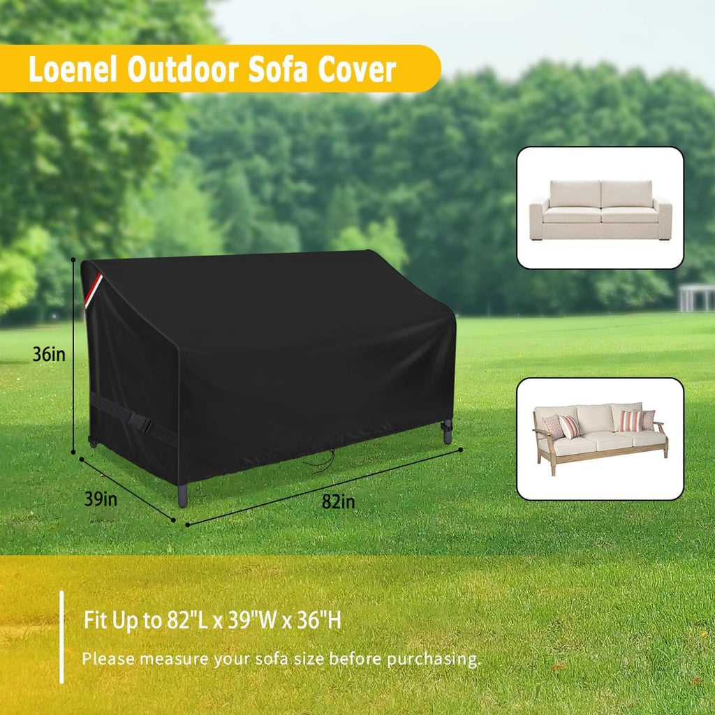 82 Inch Outdoor Waterproof Bench Sofa Cover, 82" L x 39" W x 36" H