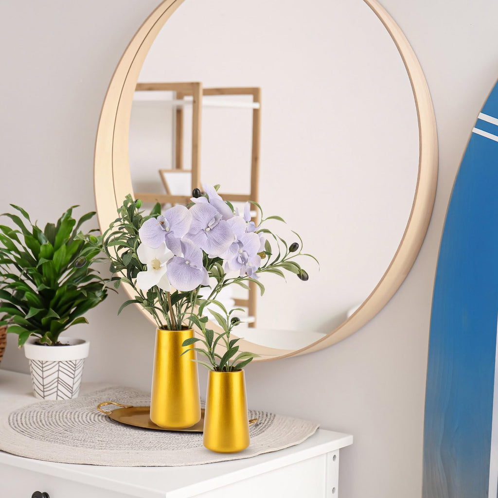 Simple Boho Ceramic Flower Vase Decor (Gold, Big)