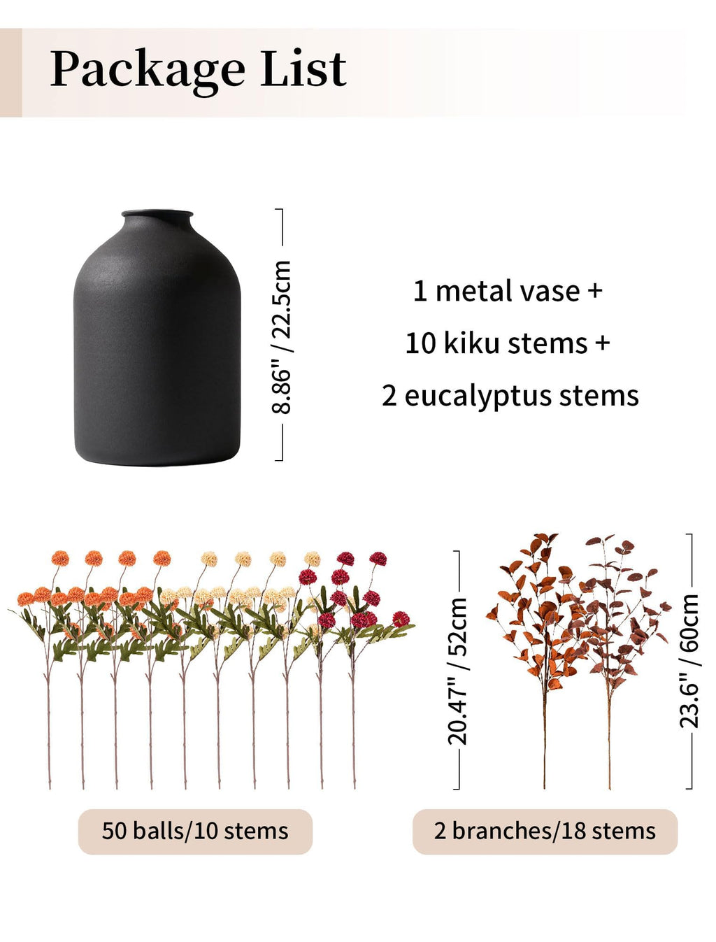 Faux Flowers Table Centerpiece, Fall Flower in Vase