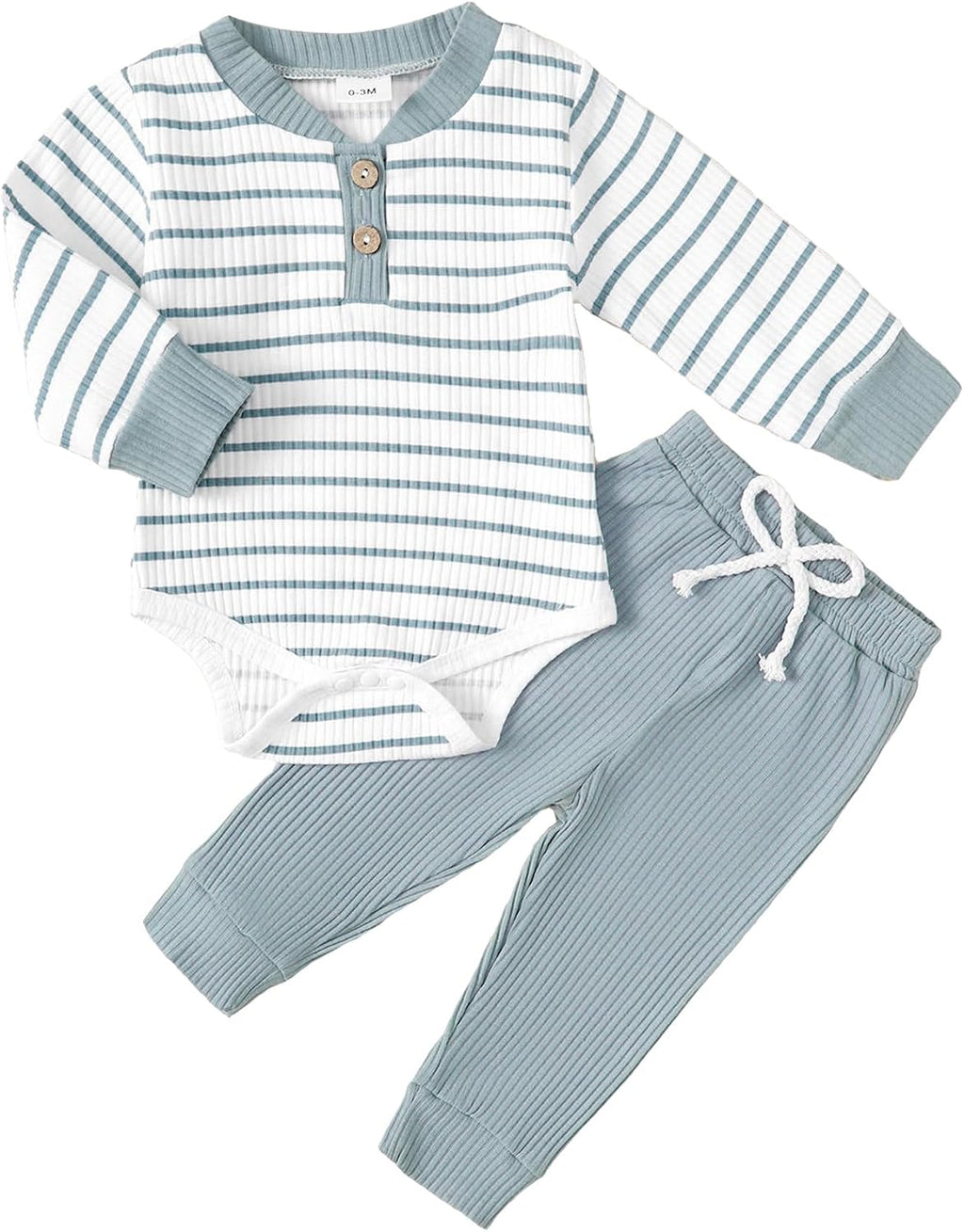 Baby Boy Fall Winter Clothes Sets Infant Ribbed Knitted Long Sleeve Romper and Pants Newborn Boy Outfits
