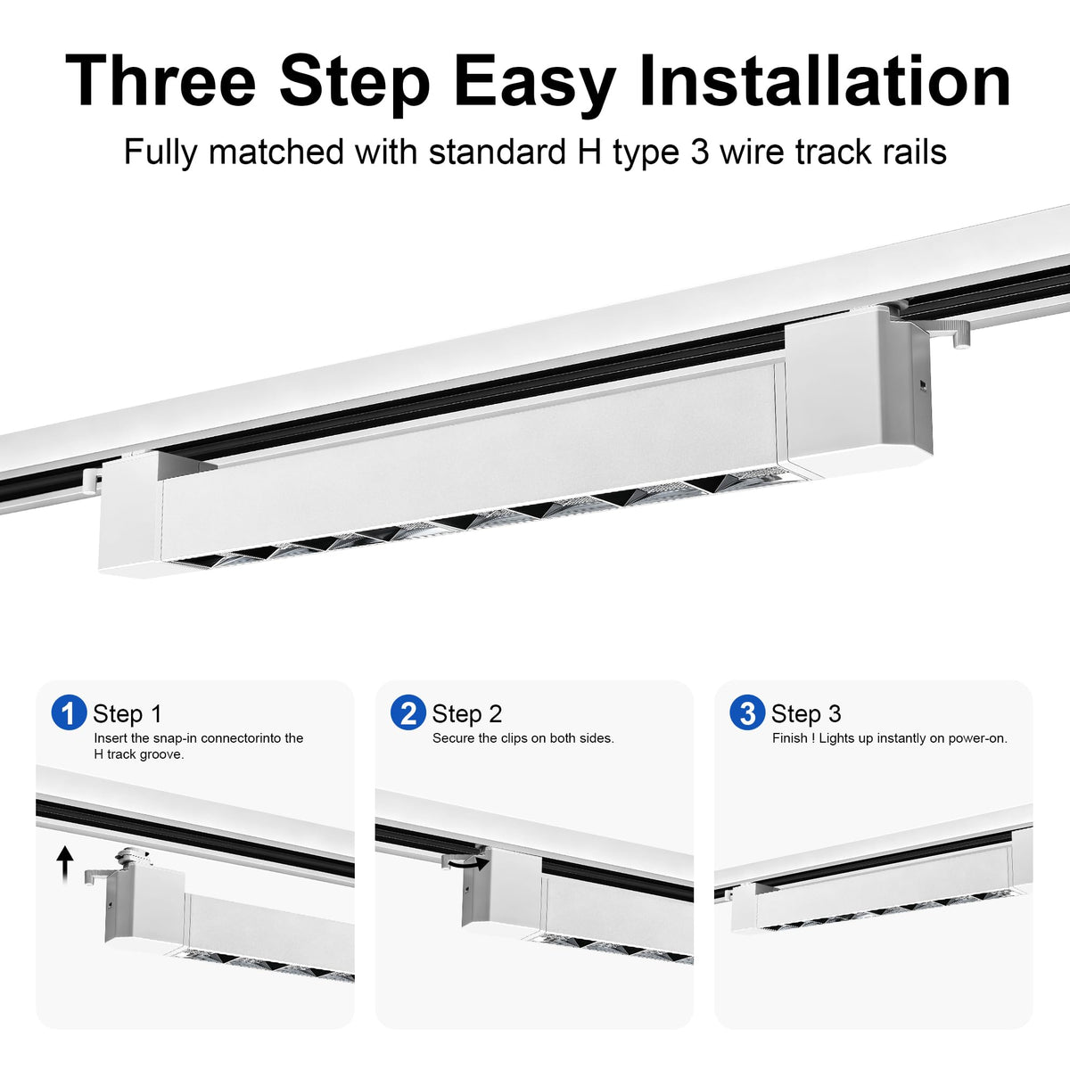 LED Track Lighting Heads H Type Track Light Fixtures Grille Light Modern Ceiling Spotlight Accent Art Shop