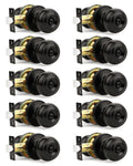 10 Pack Matte Black Privacy Door Knobs Interior, Classic Round Shape Bedroom Doorknobs with Lock, Keyless Modern