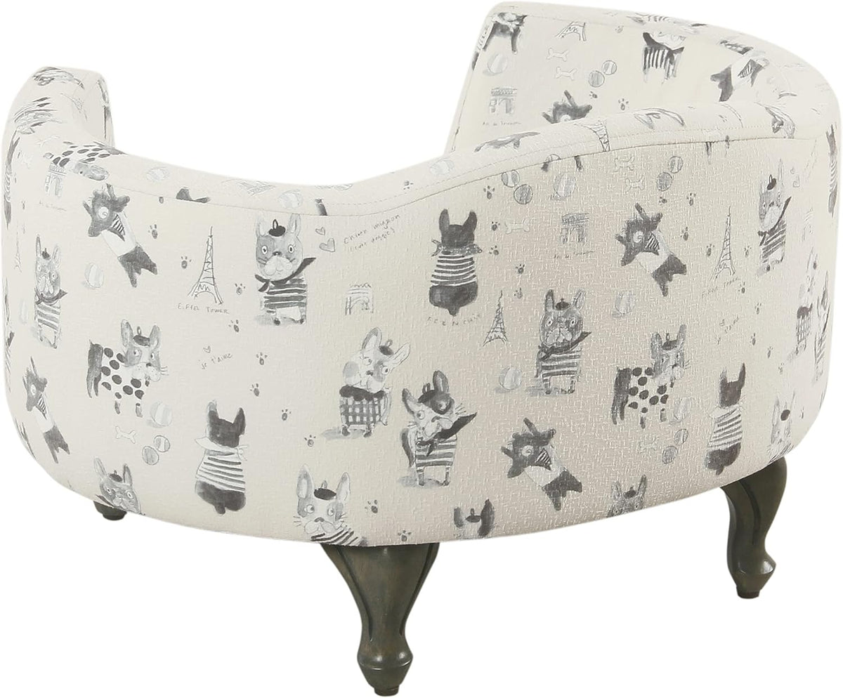Home Decor | Upholstered Curved Pet Bed | Luxury Cat & Dog Beds & Furniture | Round Pet Bed Created with Stain