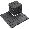 Plastic Interlocking Deck Tiles, 9 Pack Outdoor Patio Flooring, 12"x12" Interlocking Decking Tile Outdoor All Weather