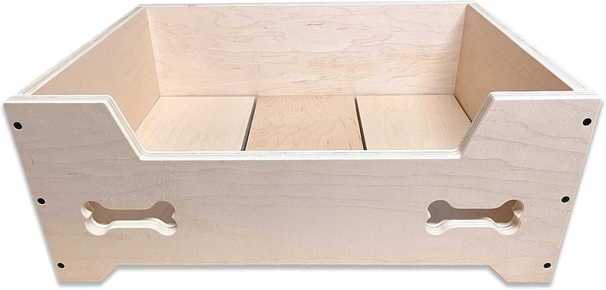 Raised Wooden Pet Bed - Handcrafted Elevated Dog & Cat Bed Furniture - Eco-Friendly - Made in USA - Pet Bed Not