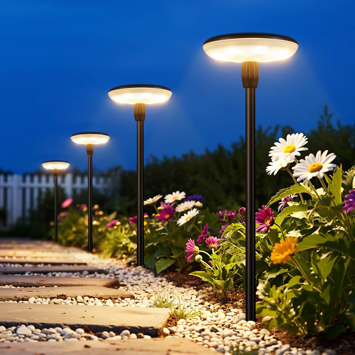 Solar Pathway Lights Outdoor, 8 Pack Bright Solar Garden Lights