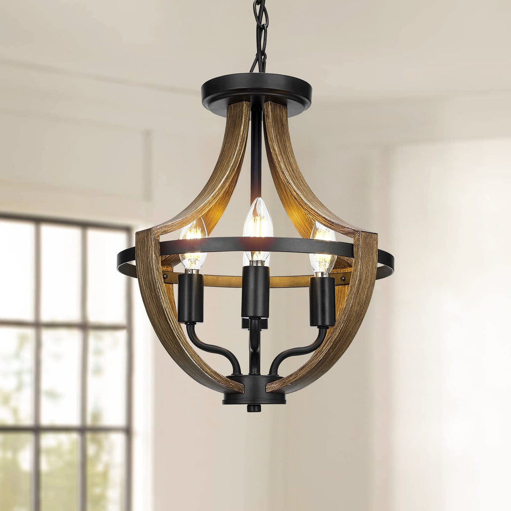 13.1" Modern Farmhouse Hanging Pendant Lighting, 4-Light Rustic Interior Flush Mount Ceiling Light Fixture, Vintage