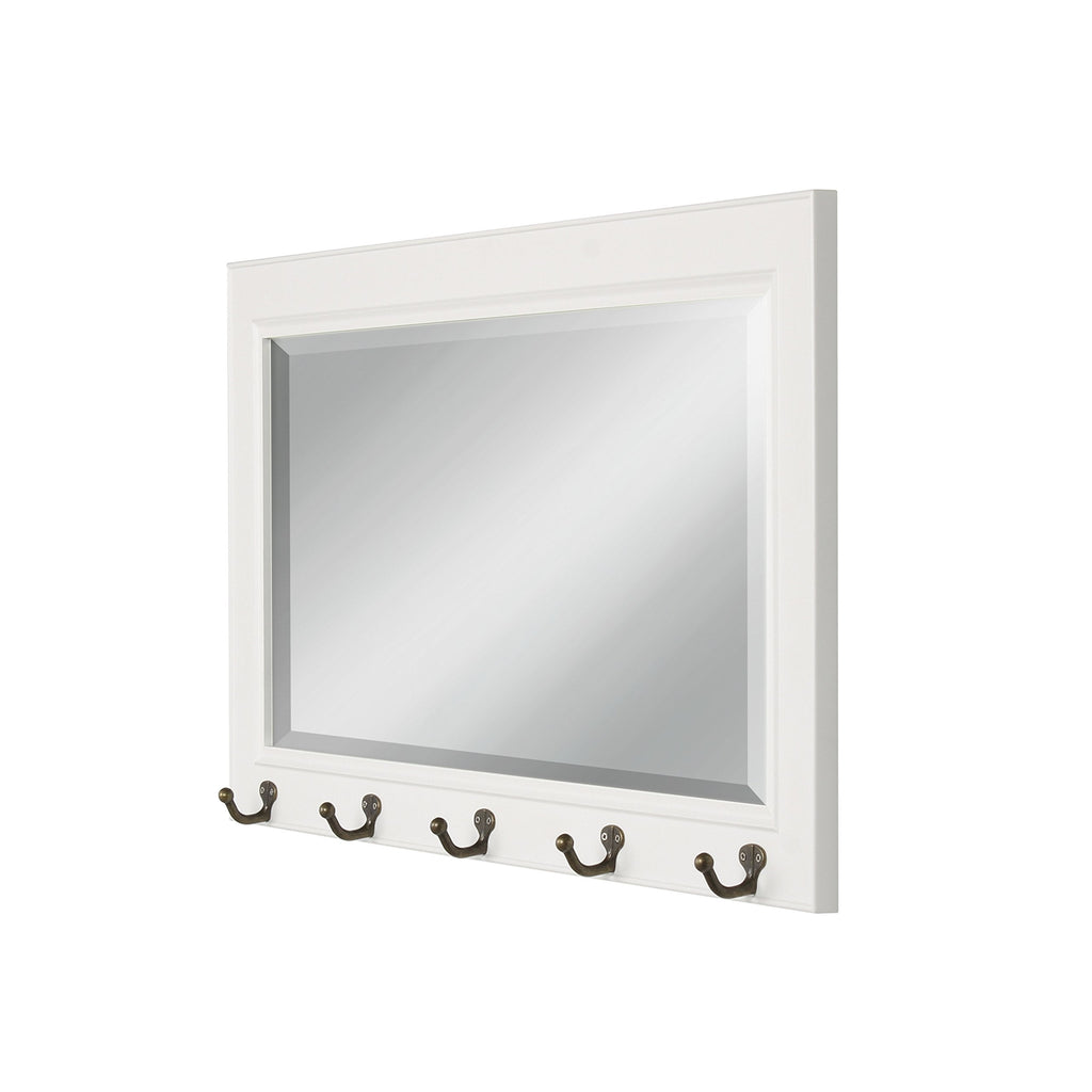 Pub Mirrors with 5 Metal Hooks, White