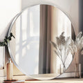Silver Circle Mirror, 20 inch Round Wall Mirror,Brushed Metal Frame