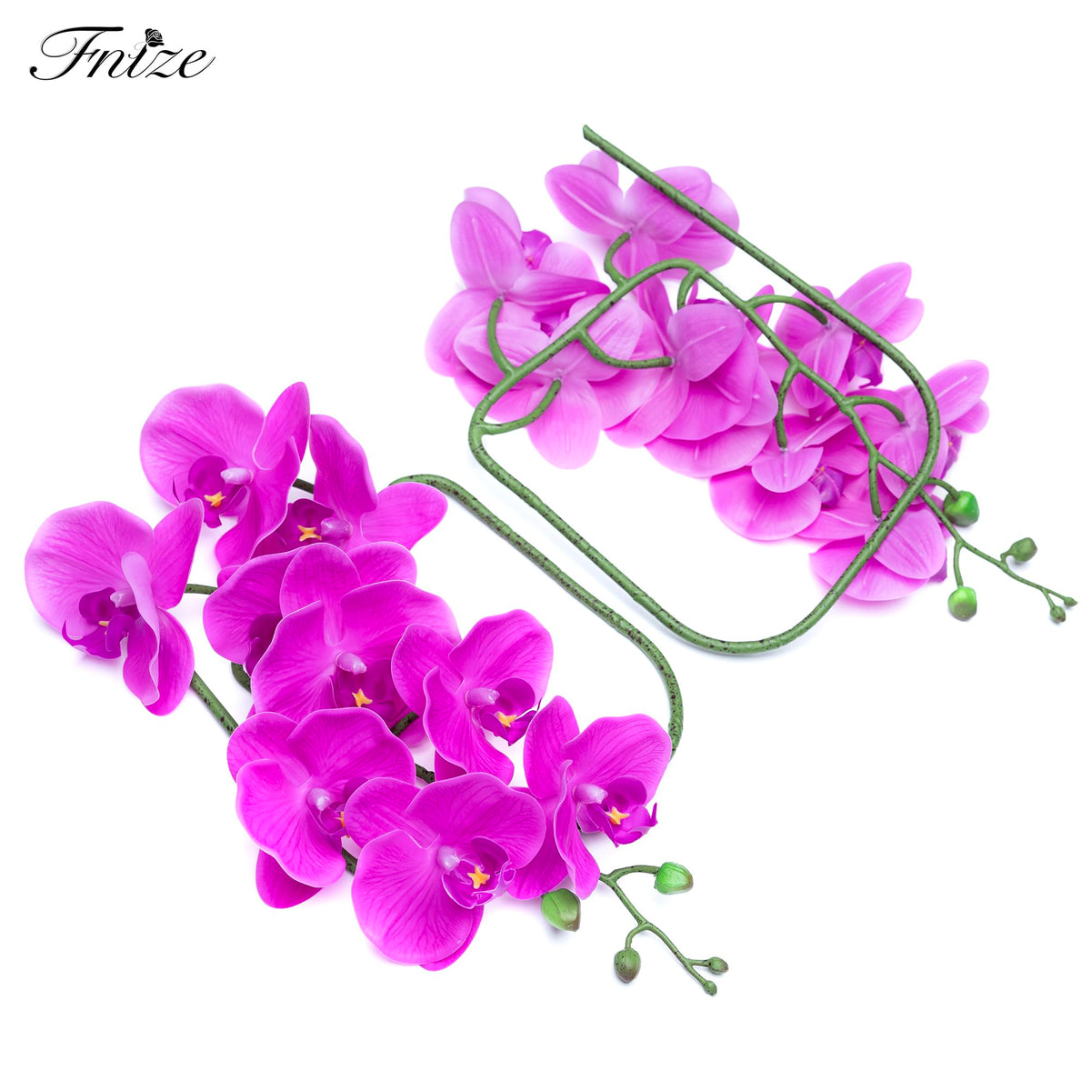 Artificial Orchid Stems Real Touch Latex Purple 38 Inch 2pcs