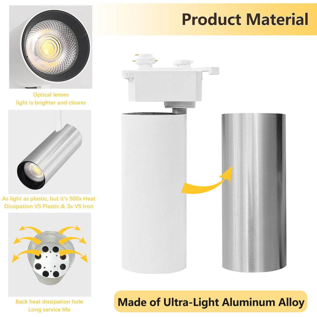Plug in H Type LED Track Lighting Kits Dimmable Adjustable Angle Heads