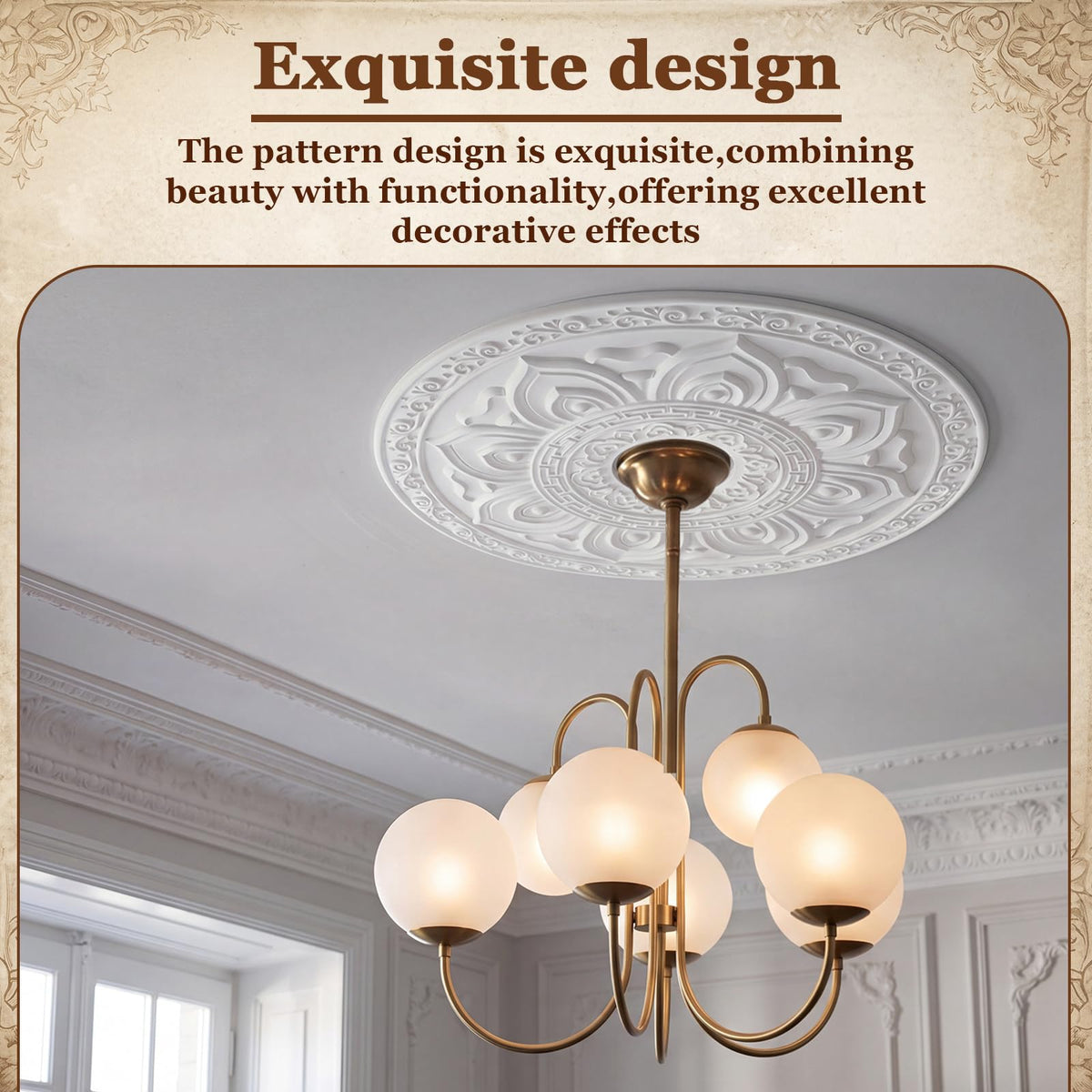 24" OD x 4.72" ID Large Chandelier Ceiling Fan Medallion
