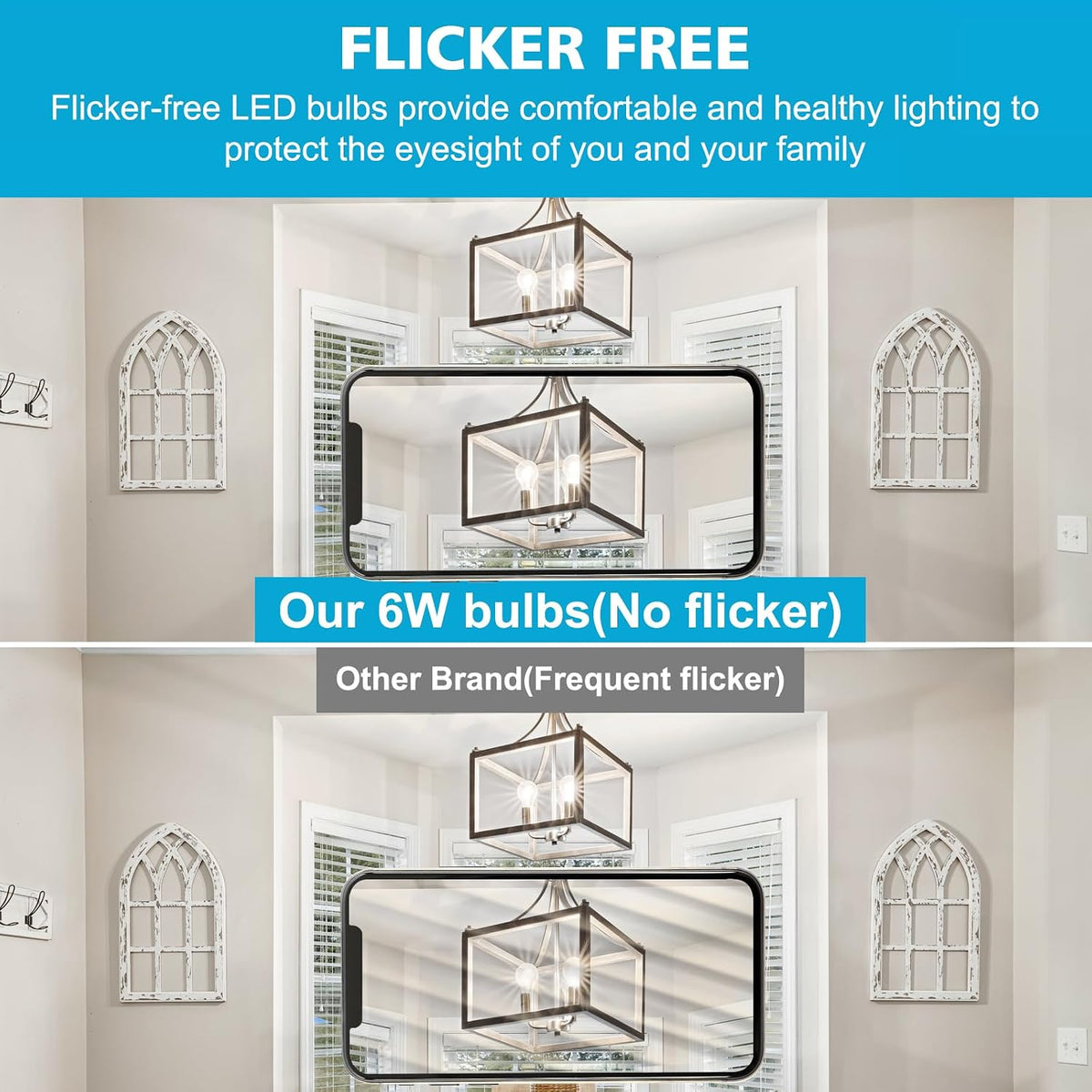 60 Watt Equivalent, E26 LED Filament Light Bulbs, Daylight White 4000K, Non-Dimmable, Classic Clear Glass, A19 LED