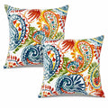 Outdoor/Indoor Throw Pillows with Inserts, 18"x18" Pack of 2
