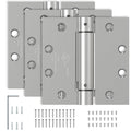 3 Pack Self Closing Door Hinges 4.5 Inch Spring Hinge, Brushed Nickel