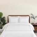 White Duvet Cover 100% Cotton Embroidered 3 Pieces Set