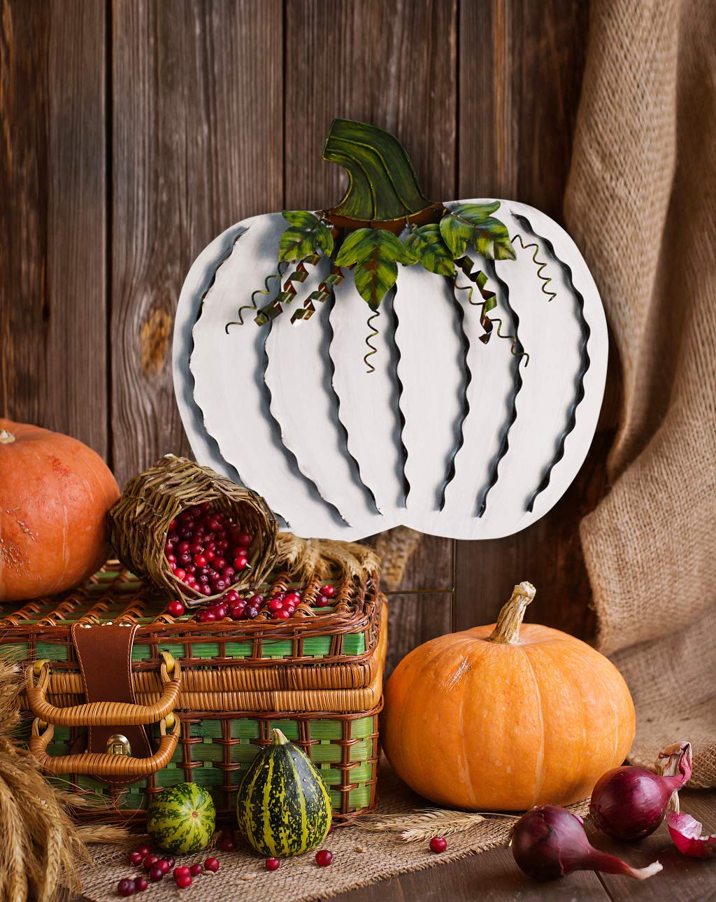 Pumpkin Garden Stake Metal Pumpkin Yard Sign Fall Decor Decorative Pumpkin
