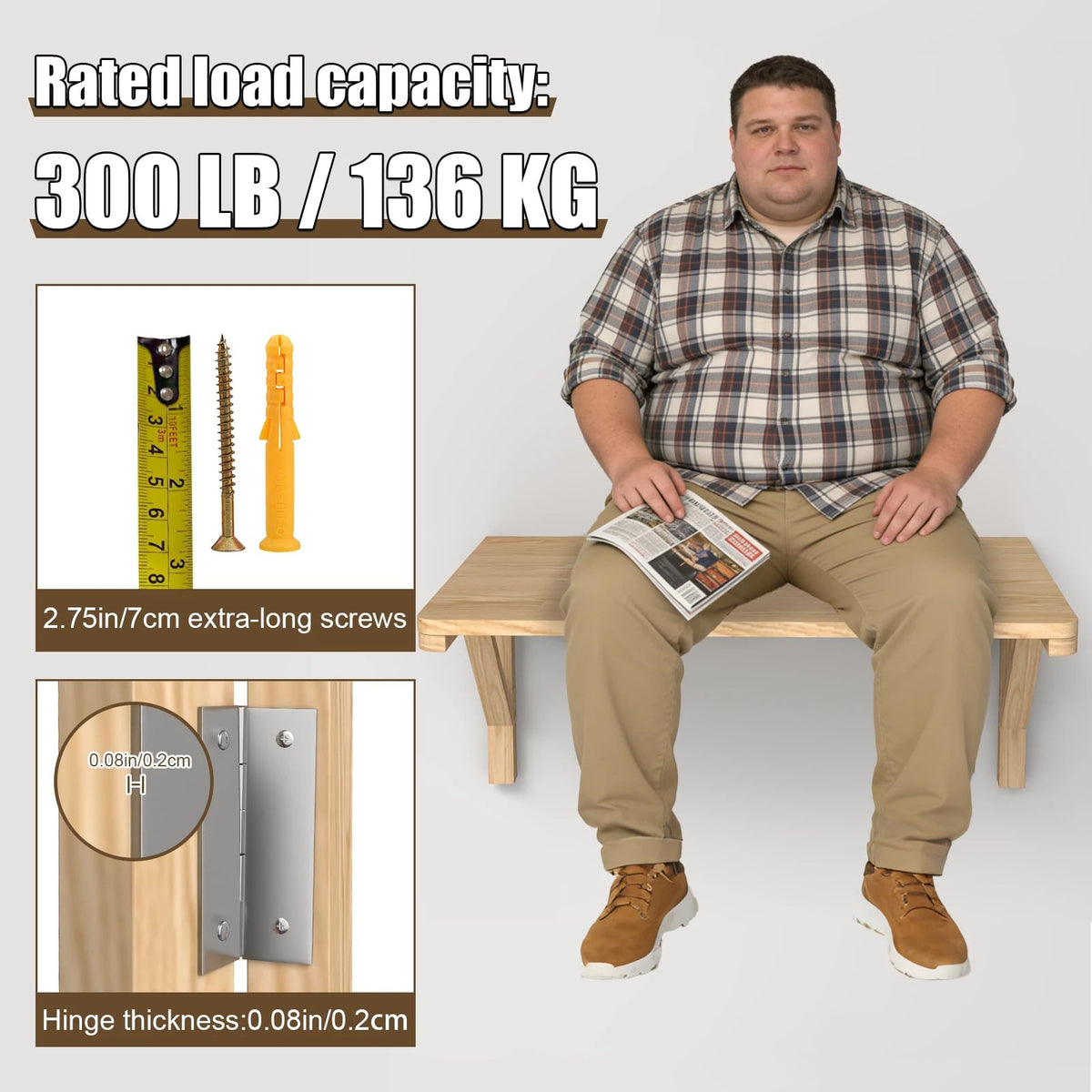 Wall Mounted Folding Table for Laundry Room, Wall Mounted Fold Down Desk for Small Saving Spaces, Kids Floating Desk