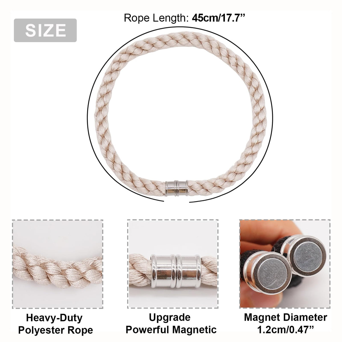 Magnetic Curtain Tiebacks, 6pcs Modern Handmade Rope Curtain Tie Backs Decorative Curtain Holdbacks Holders Cord