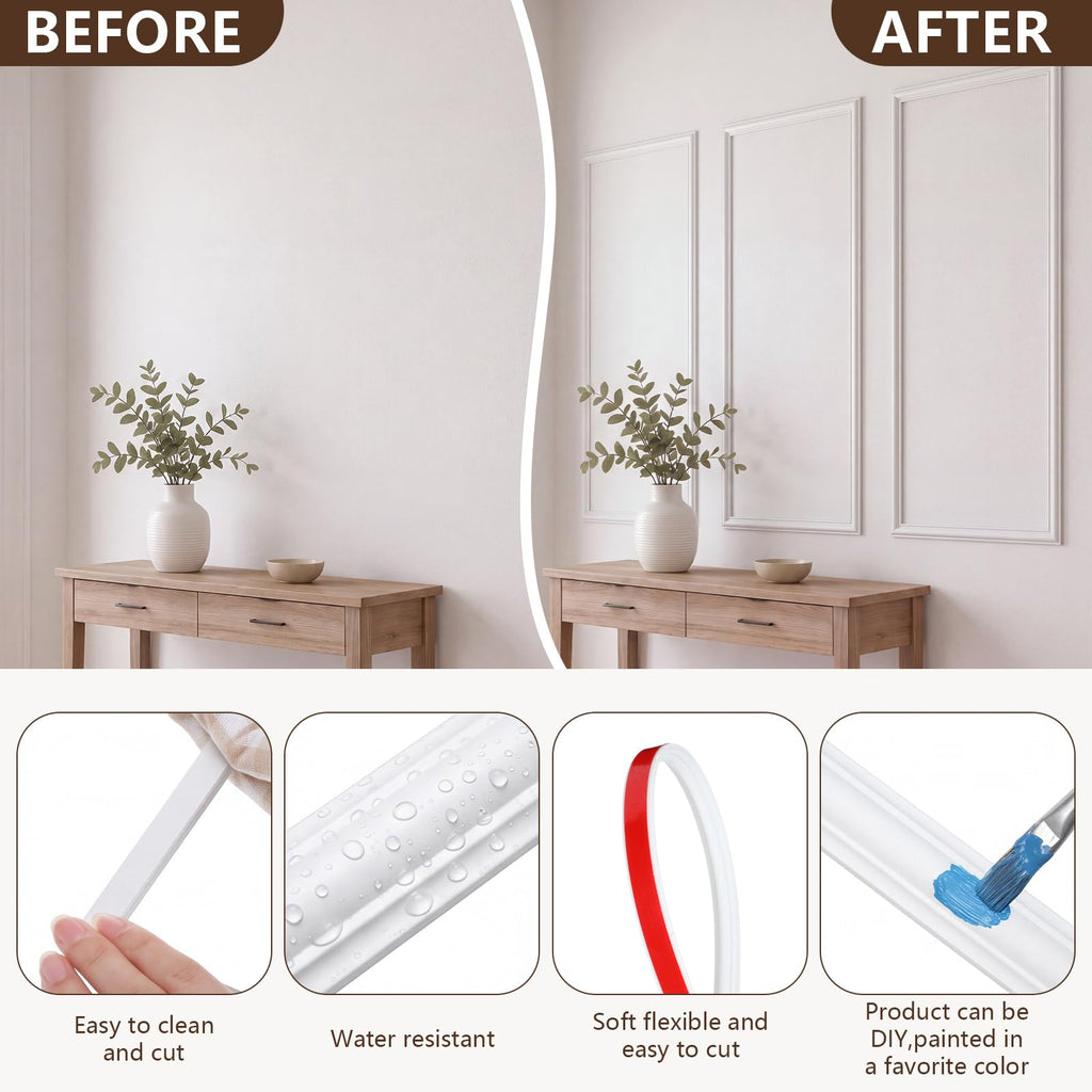 2 Pcs 10FT Flexible Peel and Stick , White