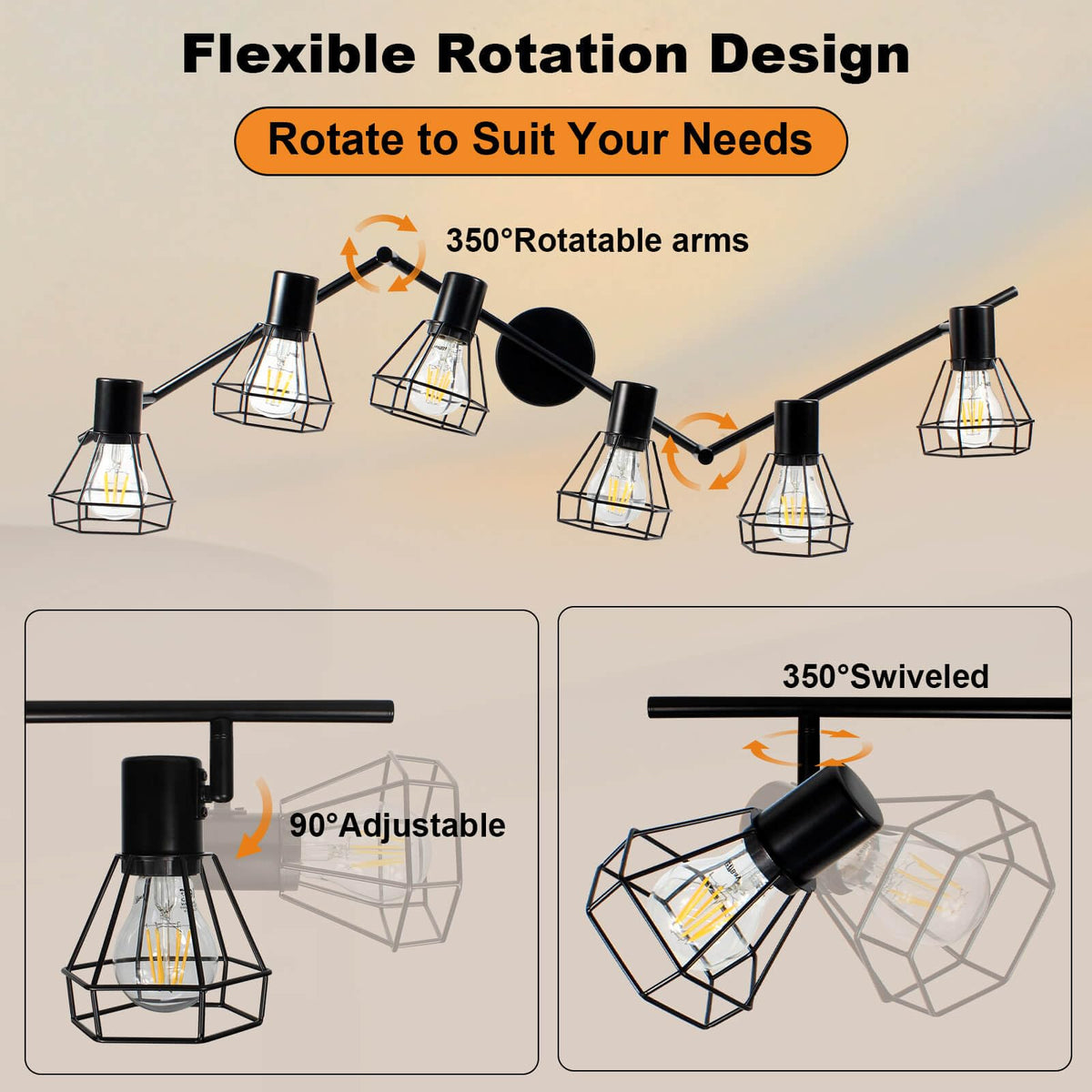 Track Lighting, Directional Rotatable Ceiling Light Fixture