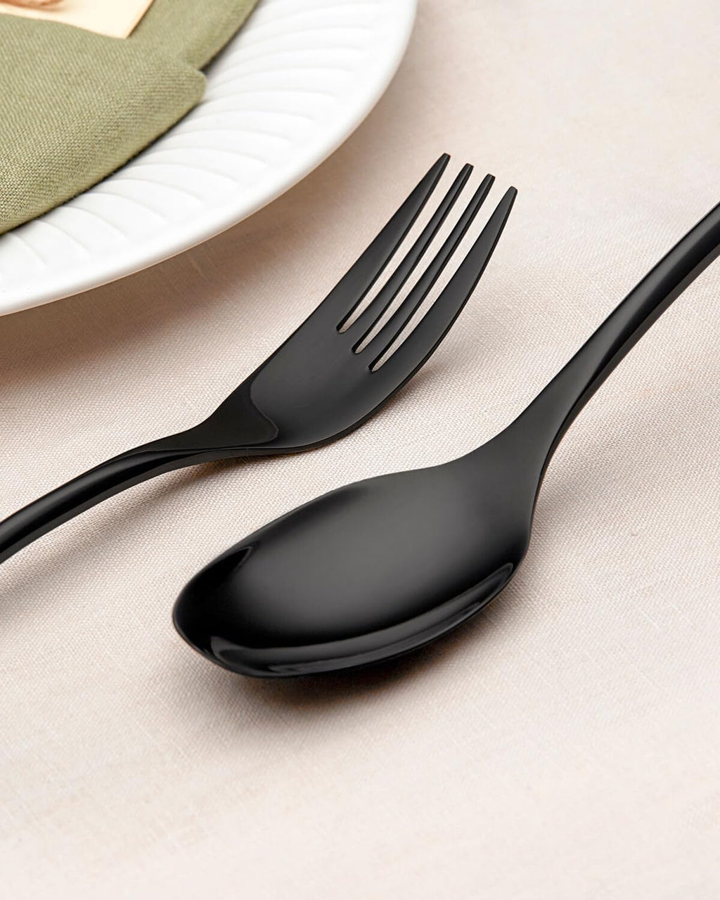 20-Piece Black Silverware Set for 4,Modern 18/10 Stainless Steel Flatware Set,Luxury Cutlery Set,Unique Utensils Set