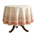 Designer Elegant Round Floral Tablecloth, Diameter 55"