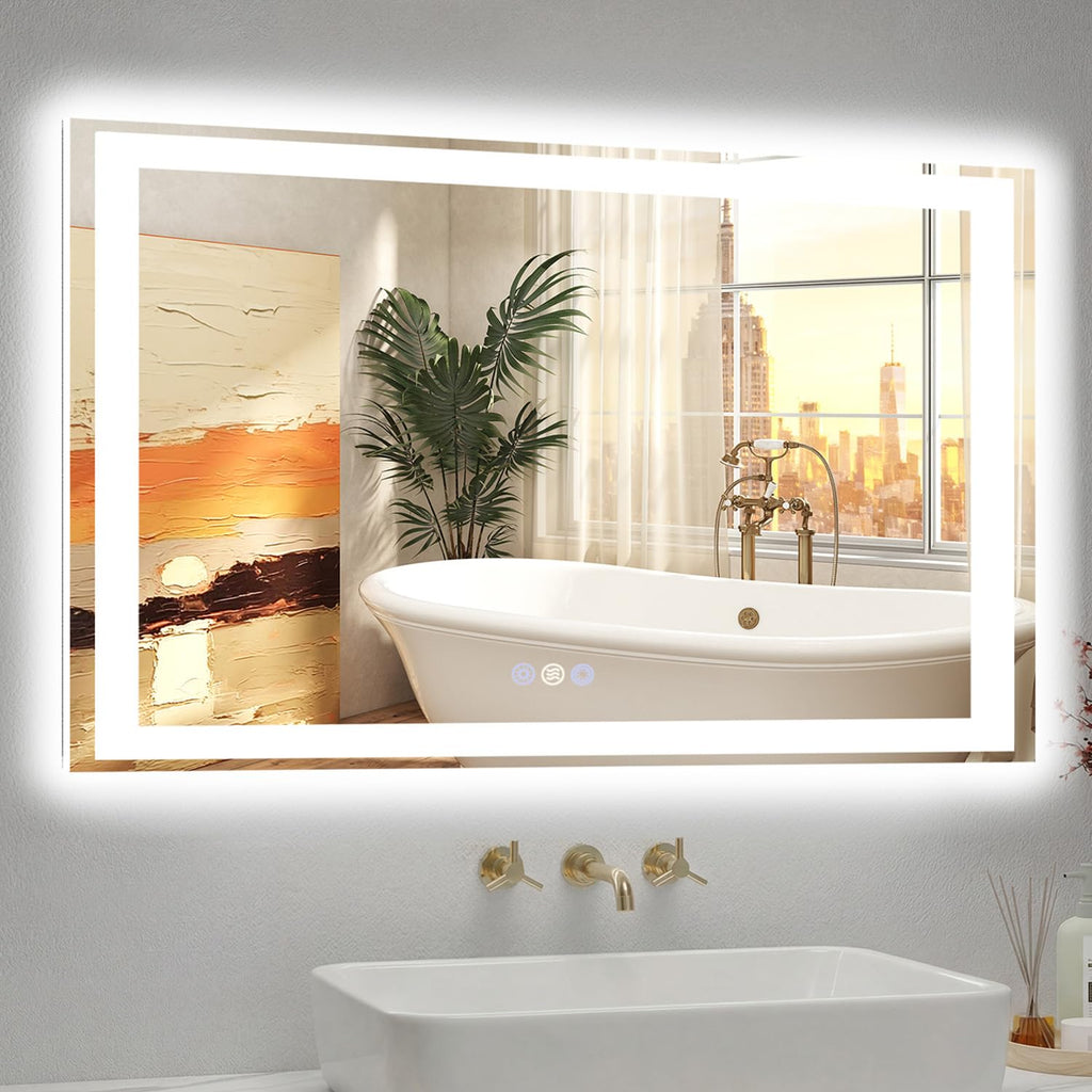 40x30 LED Bathroom Mirror, 6000LM, Separate Front and Back Lights