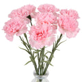 Pink Carnations Artificial 8pcs Real Touch Carnation Silk with Stems for Wedding Bouquets for Bridal Home Table