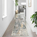 Modern Abstract Runner Rug - 2x7 Gray Soft Long Hallway Rug Runner Kitchen Mat, Non-Slip Machine Washable Indoor