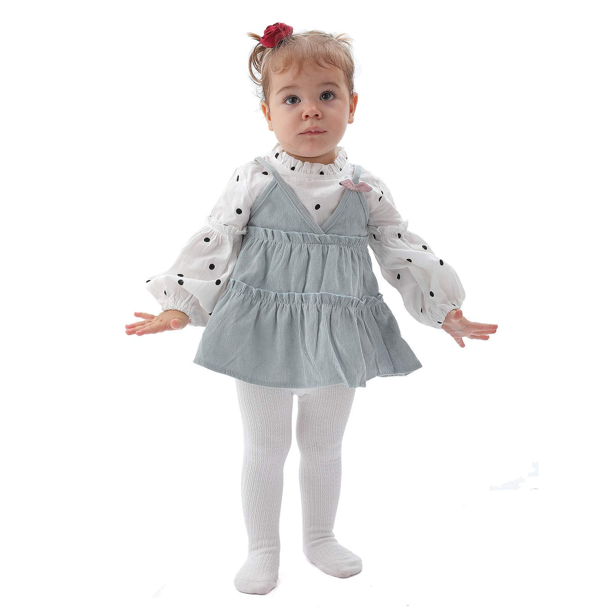 Baby Tights Newborn Girl Footed Leggings Black White Gray